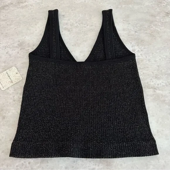 Free People Lurex Solid Rib Brami in Black Combo - Picture 4 of 6